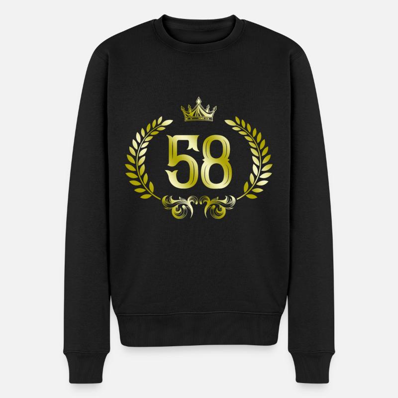 58 Zahl Kranz - Männer Premium Bio Pullover - Schwarz