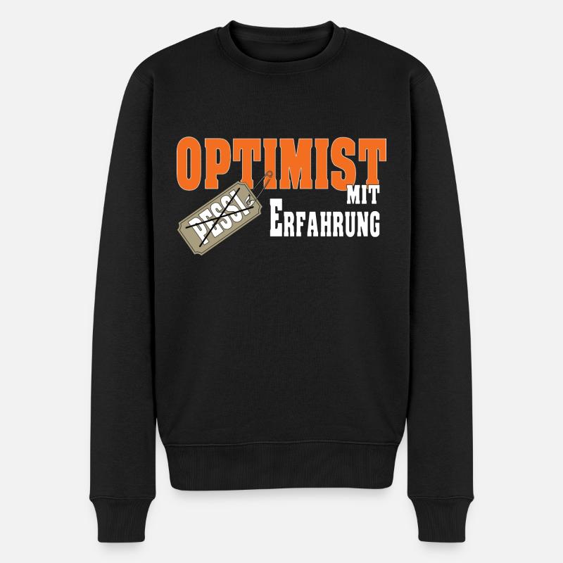 Optimist mit Erfahrung Geschenk - Männer Premium Bio Pullover - Schwarz
