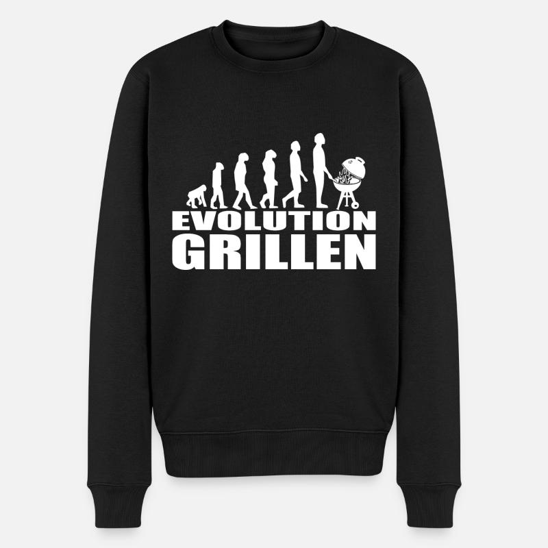 BBQ - Männer Premium Bio Pullover - Schwarz