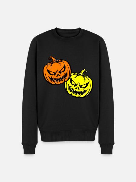 Halloween Creepy Pumpkin Face - Men's Premium Organic Jumper - black