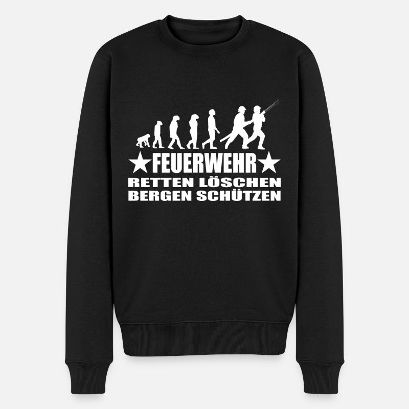 Feuerwehr - Männer Premium Bio Pullover - Schwarz
