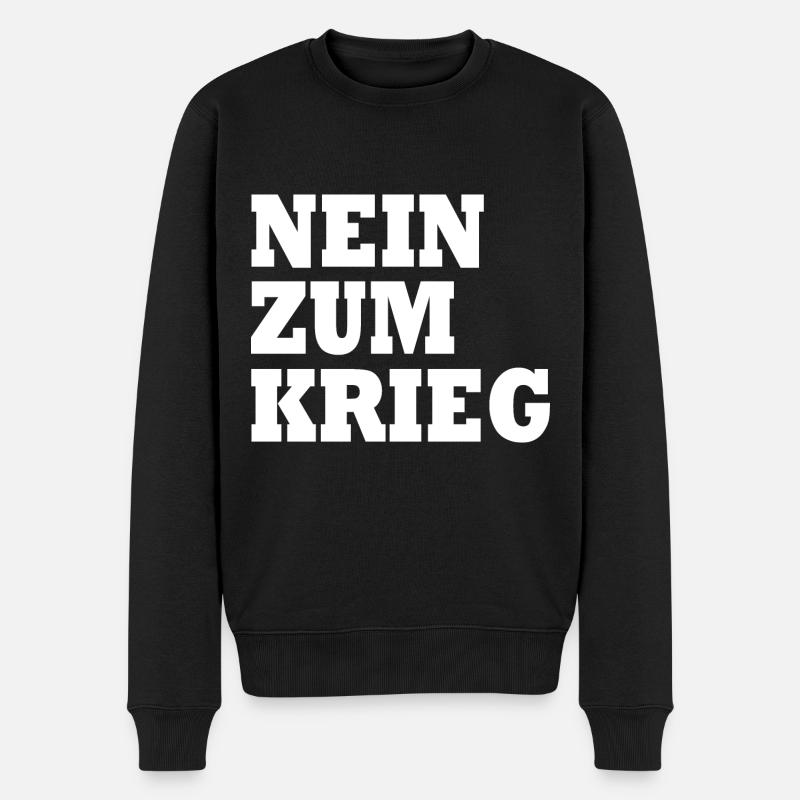 Nein zum krieg - Männer Premium Bio Pullover - Schwarz