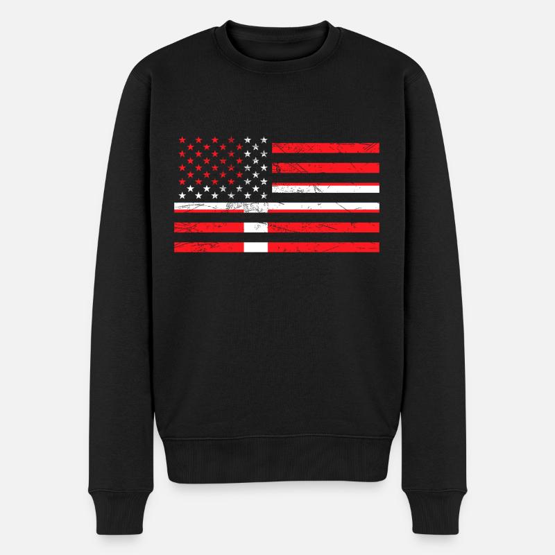 États-Unis Danemark Drapeau - Pull Premium bio Homme - noir