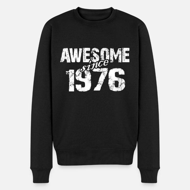 Geboren 1976 seit 1976 aussergewöhnlich - Männer Premium Bio Pullover - Schwarz
