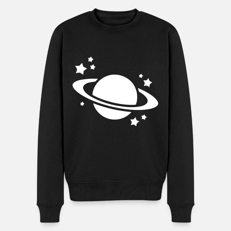Saturn Icon symbol - Männer Premium Bio Pullover - Schwarz