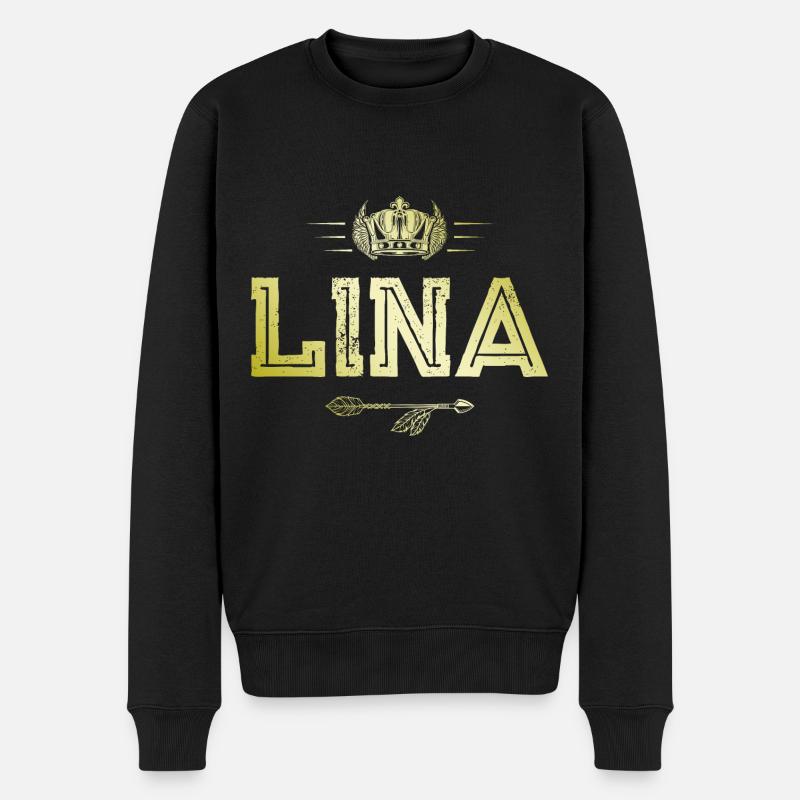 Lina - Männer Premium Bio Pullover - Schwarz