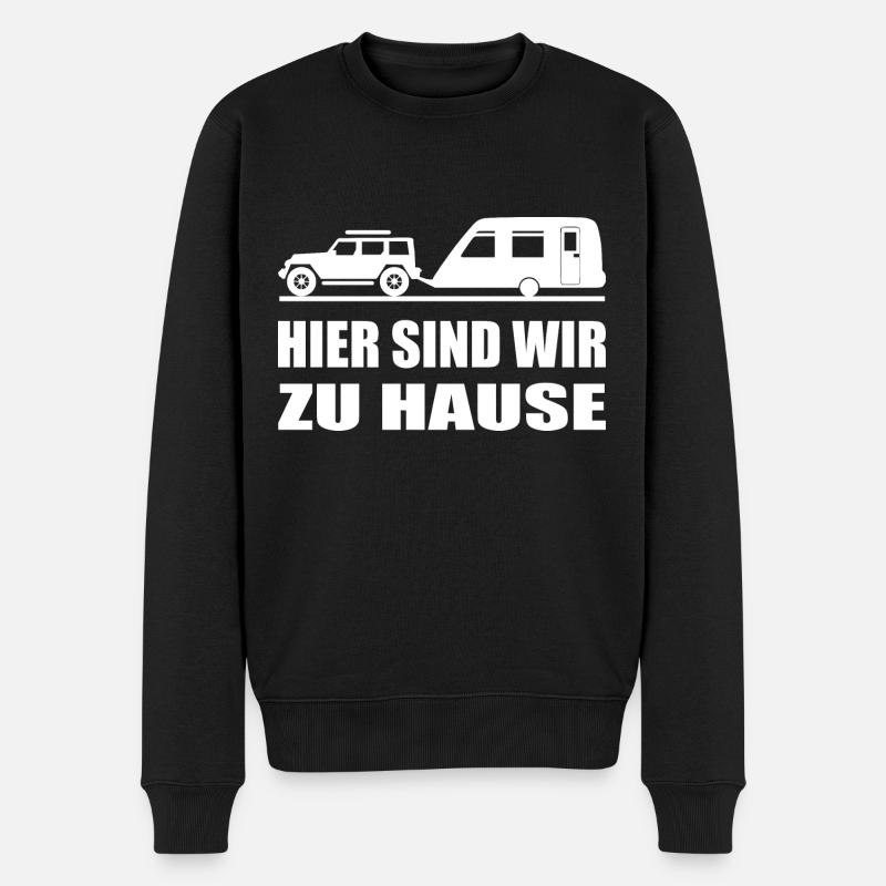 camping - Männer Premium Bio Pullover - Schwarz