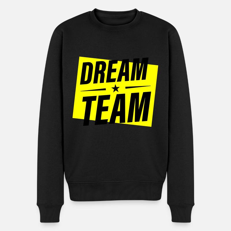 Dream Team - Männer Premium Bio Pullover - Schwarz