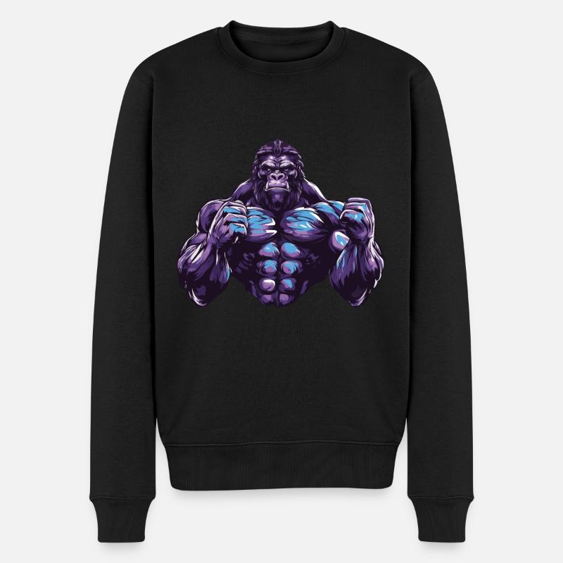 Gorille Muscles De Musculation - Pull Premium bio Homme - noir