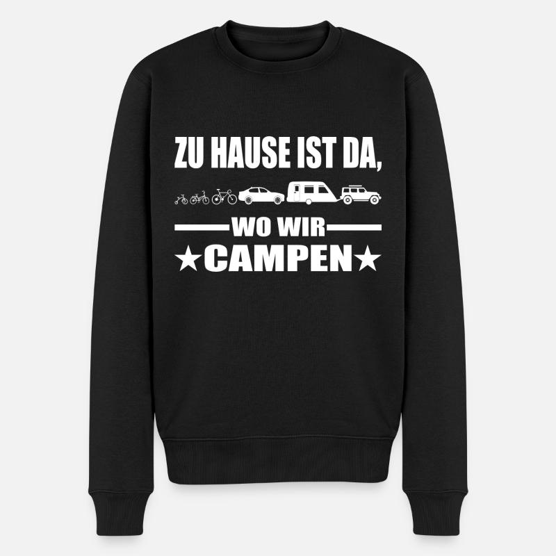 Camping - Männer Premium Bio Pullover - Schwarz
