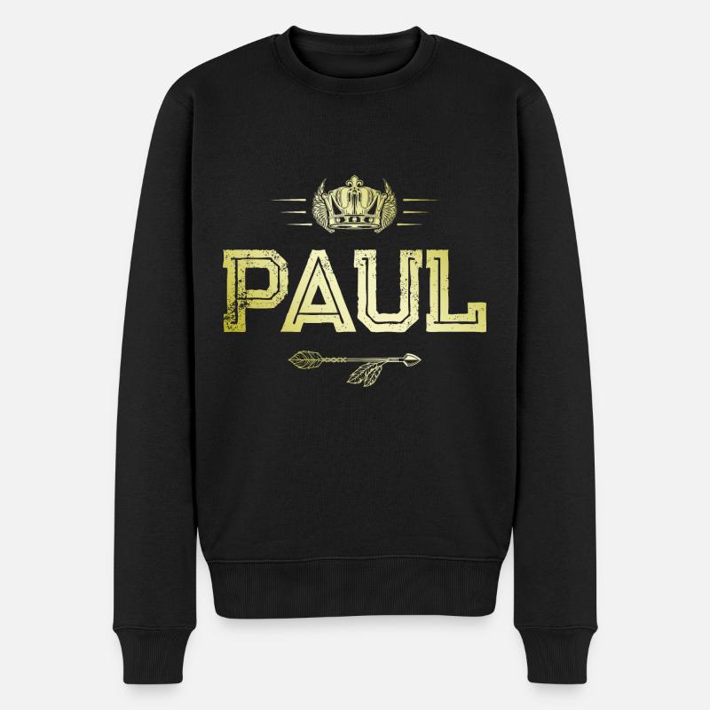 Paul - Männer Premium Bio Pullover - Schwarz
