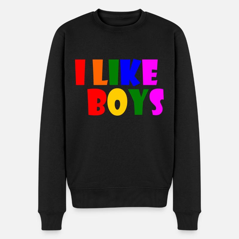 I like boys - Pull Premium bio Homme - noir