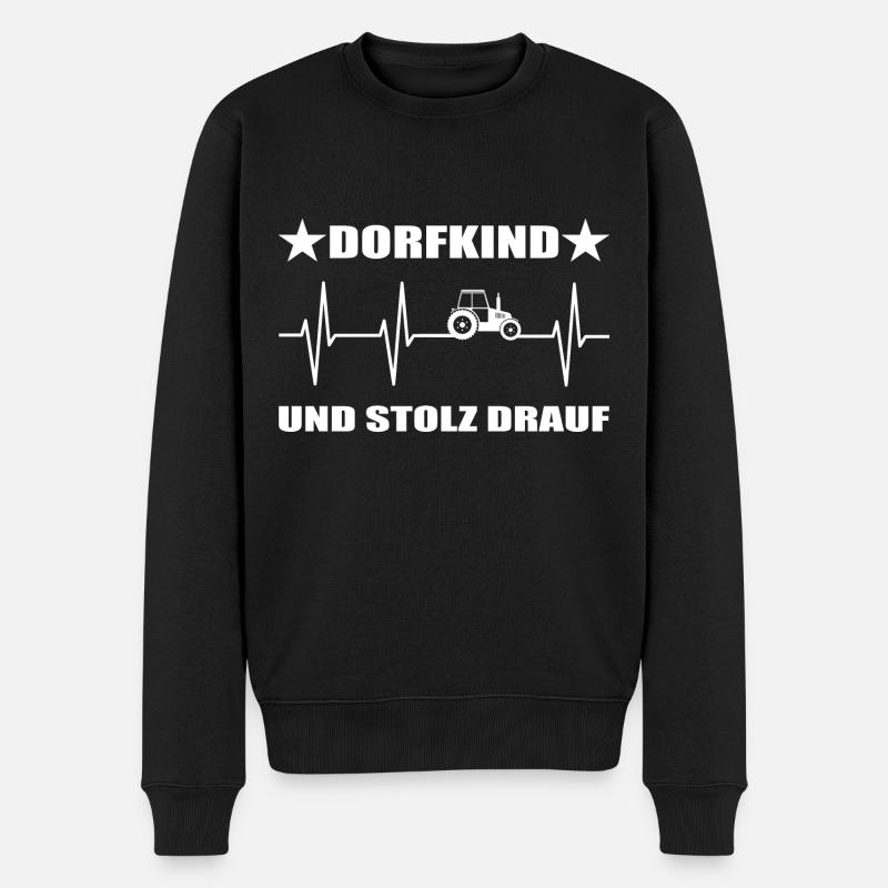Dorfkind - Männer Premium Bio Pullover - Schwarz