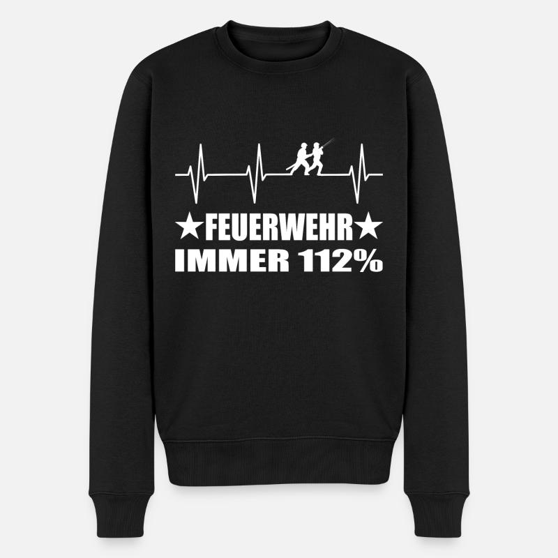 Feuerwehr - Männer Premium Bio Pullover - Schwarz