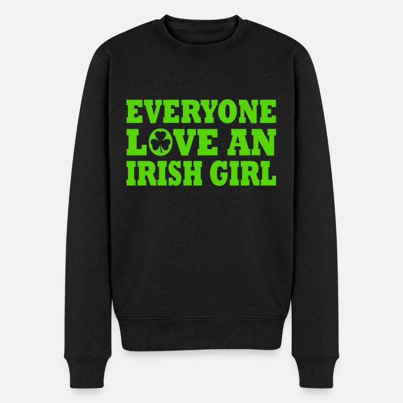 st patricks day - Männer Premium Bio Pullover - Schwarz