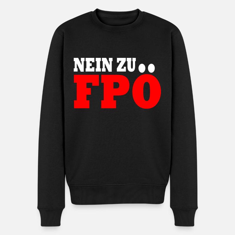 Non à fpö - Pull Premium bio Homme - noir
