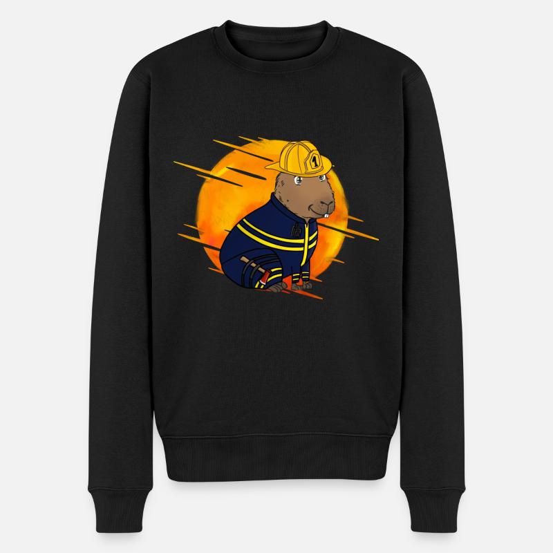 Pompier Capybara - Pull Premium bio Homme - noir