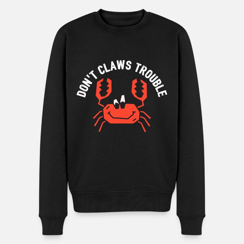 Krabben machen keine Krallen Ärger - Männer Premium Bio Pullover - Schwarz