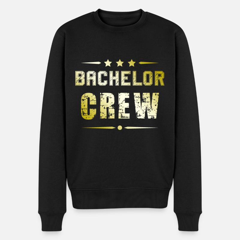Bachelor Crew - Männer Premium Bio Pullover - Schwarz