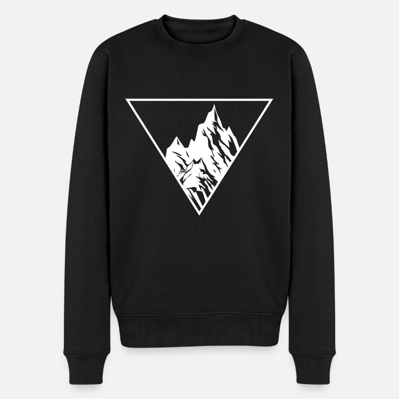 Berge Natur Silhouette - Männer Premium Bio Pullover - Schwarz