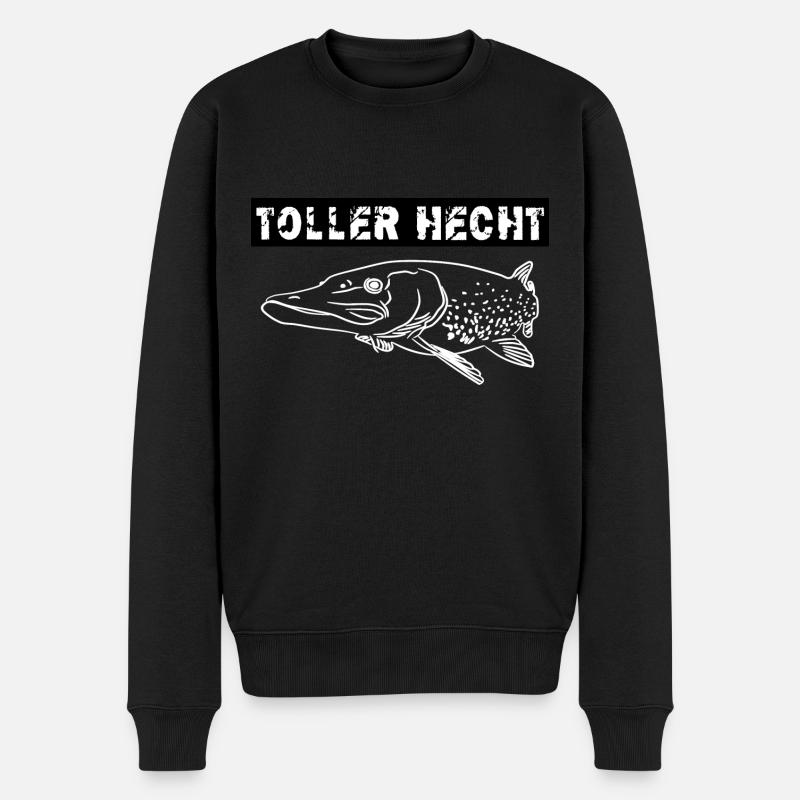 Angeln - Männer Premium Bio Pullover - Schwarz