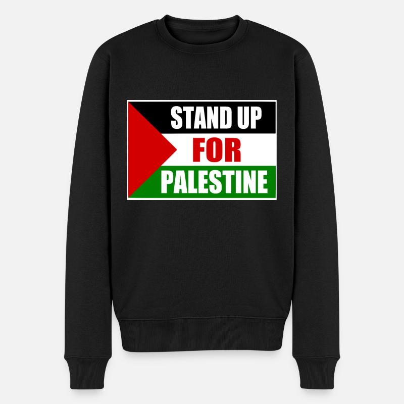 stand up for palestine - Männer Premium Bio Pullover - Schwarz