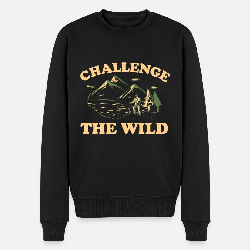 Wildnis überleben - Männer Premium Bio Pullover - Schwarz