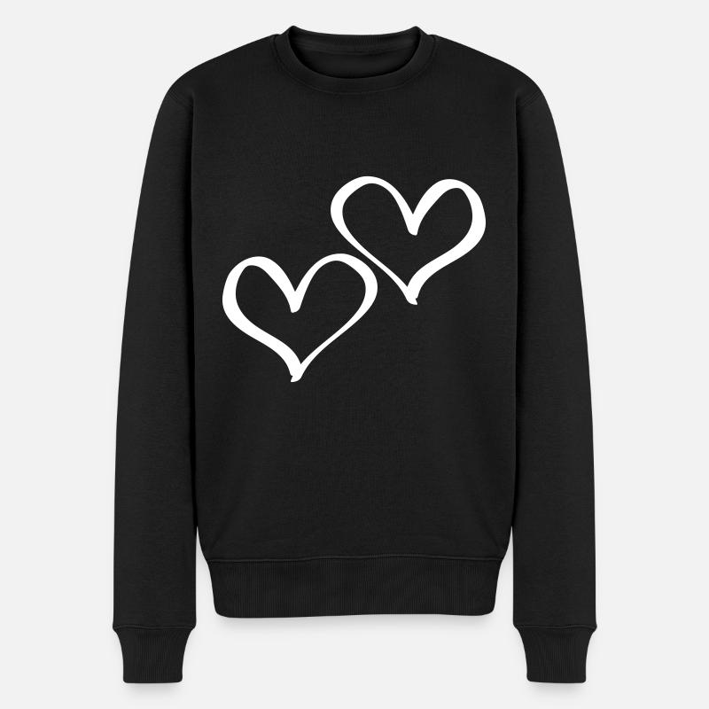 herzen symbol hearts - Männer Premium Bio Pullover - Schwarz