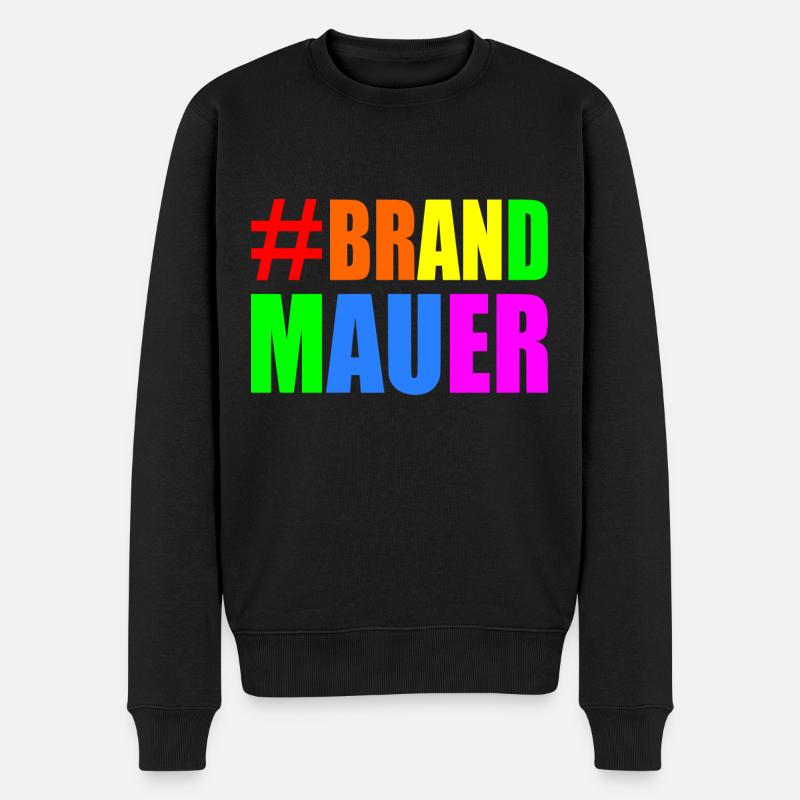 brandmauer - Männer Premium Bio Pullover - Schwarz