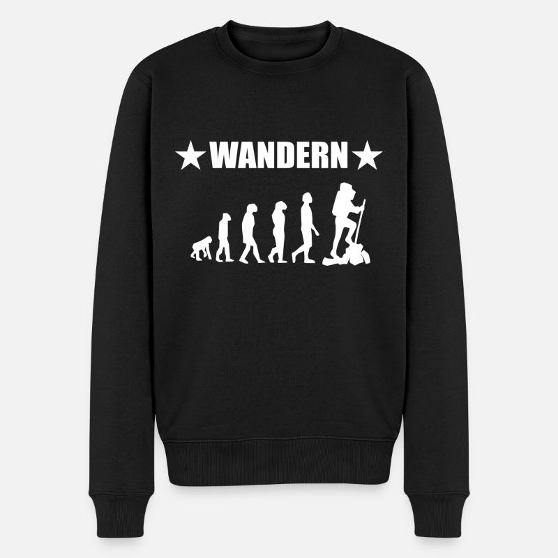 Wandern - Männer Premium Bio Pullover - Schwarz