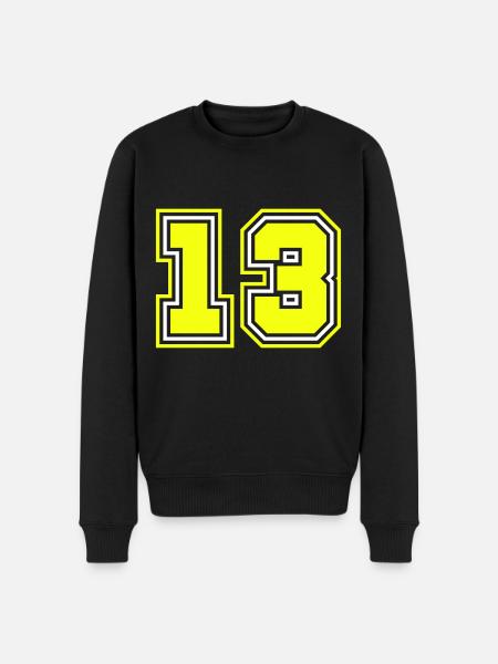 13 Symbole numérique - Pull Premium bio Homme - noir