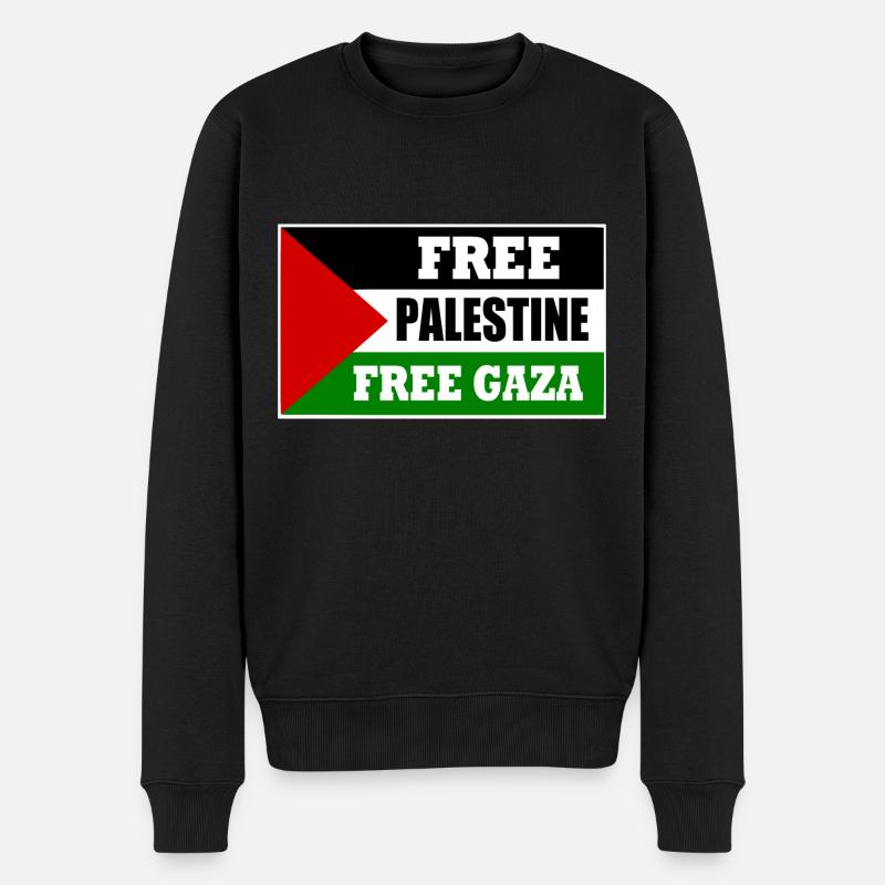 Free palestine - Männer Premium Bio Pullover - Schwarz