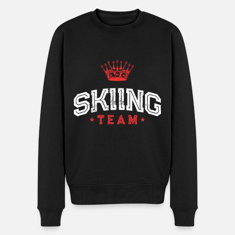 Skiing Team - Männer Premium Bio Pullover - Schwarz