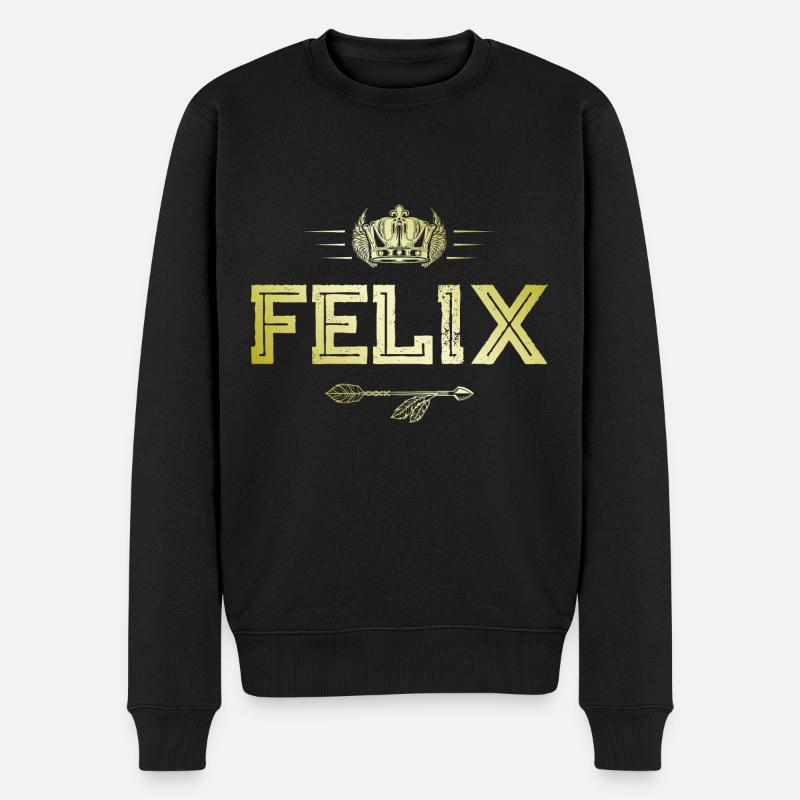 Felix - Männer Premium Bio Pullover - Schwarz