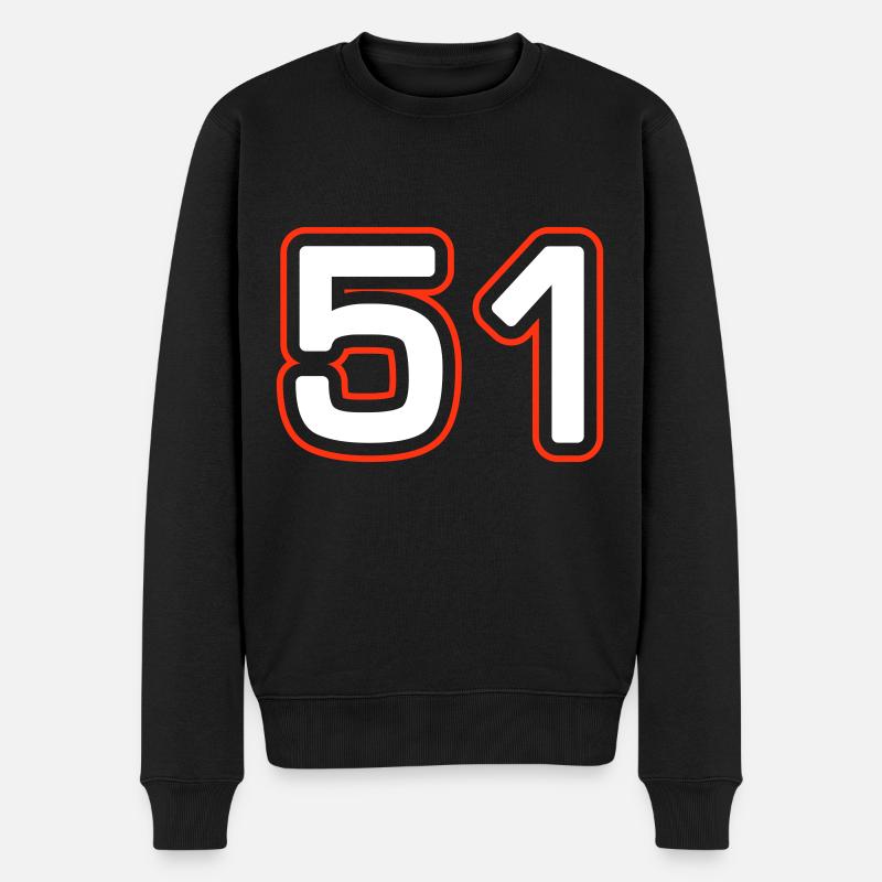 51 Zahl Symbol - Männer Premium Bio Pullover - Schwarz