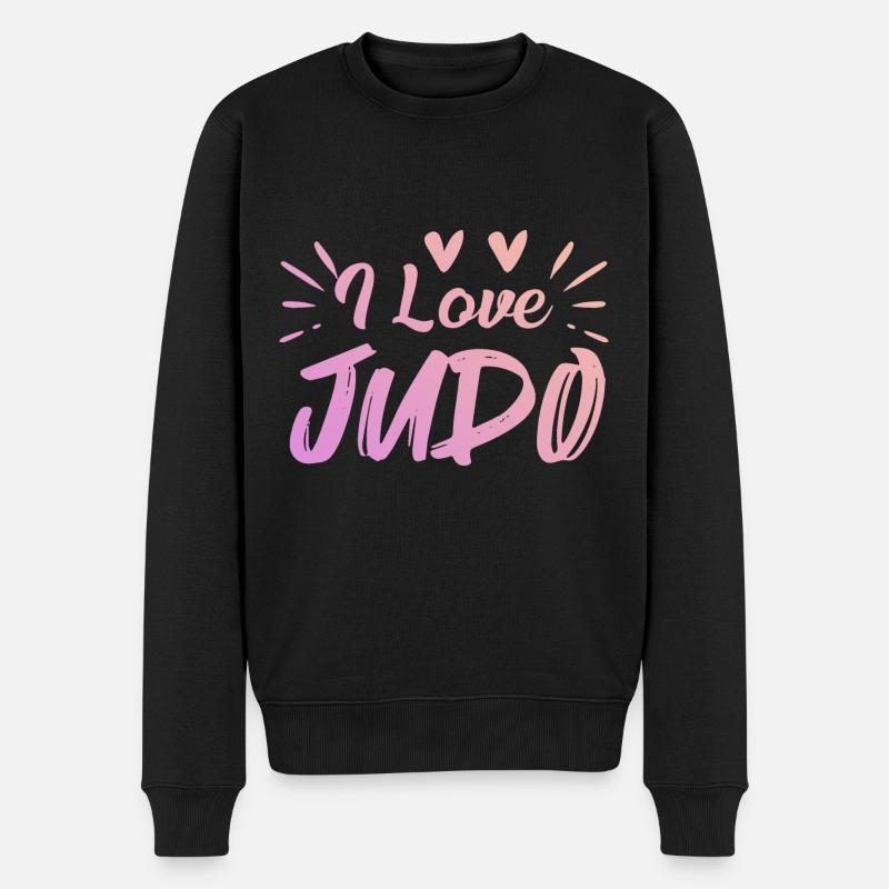 Ich liebe Judo - Männer Premium Bio Pullover - Schwarz