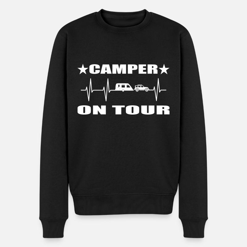 Camping - Männer Premium Bio Pullover - Schwarz