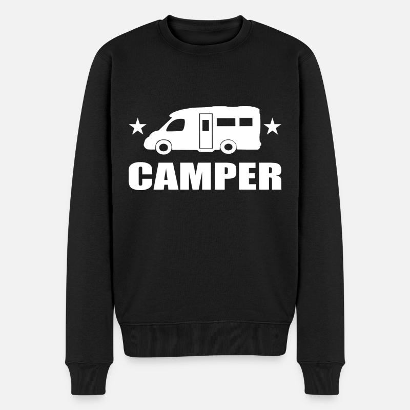 Camping - Männer Premium Bio Pullover - Schwarz