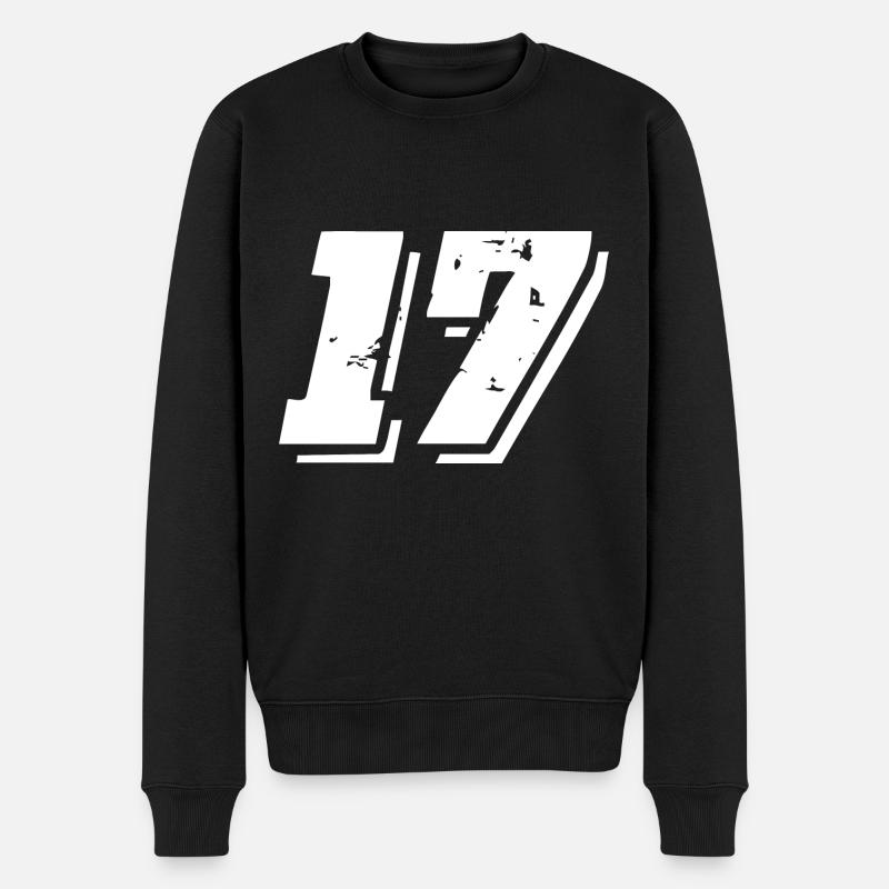 17 Symbole numérique - Pull Premium bio Homme - noir
