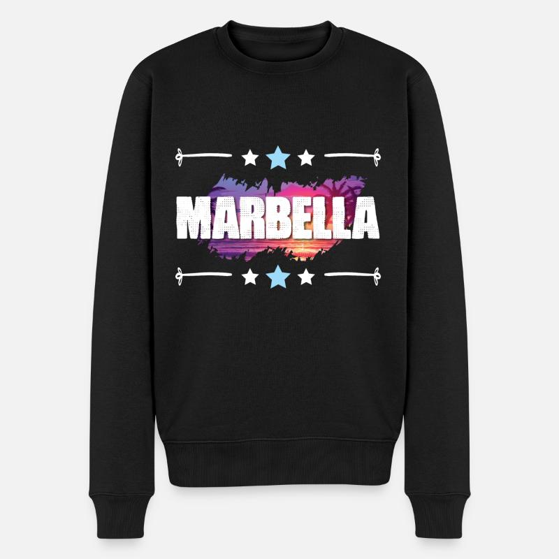 Marbella - Männer Premium Bio Pullover - Schwarz