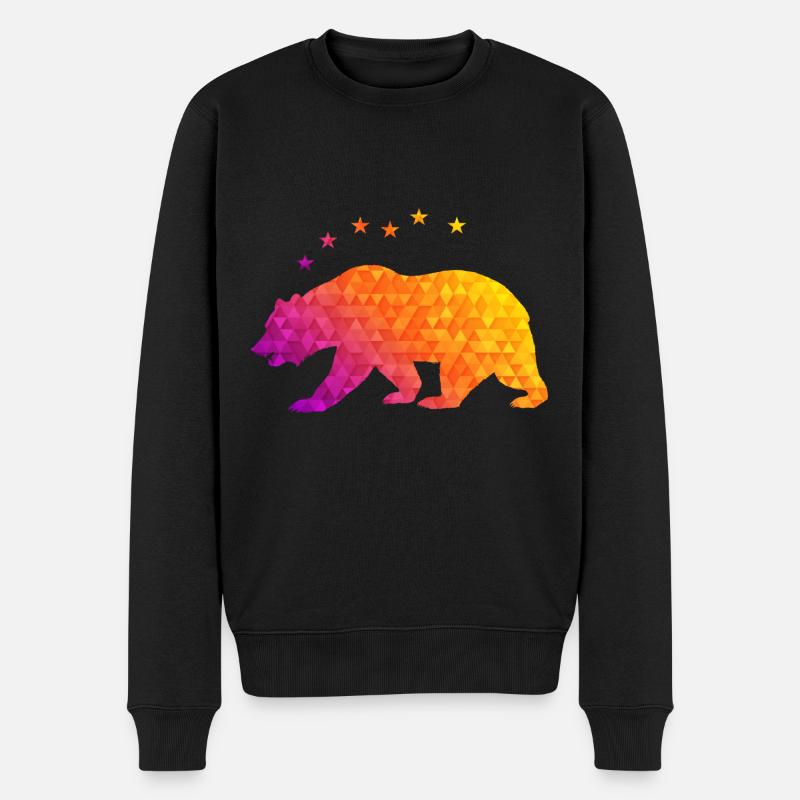 Bär und Sterne Geometrisch - Männer Premium Bio Pullover - Schwarz