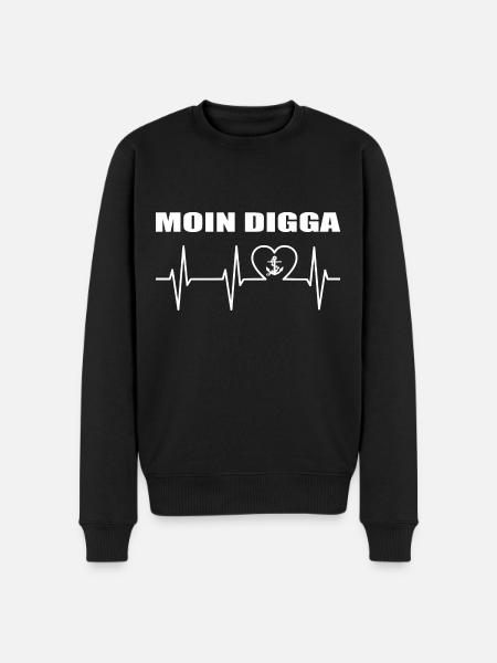 Moin - Männer Premium Bio Pullover - Schwarz