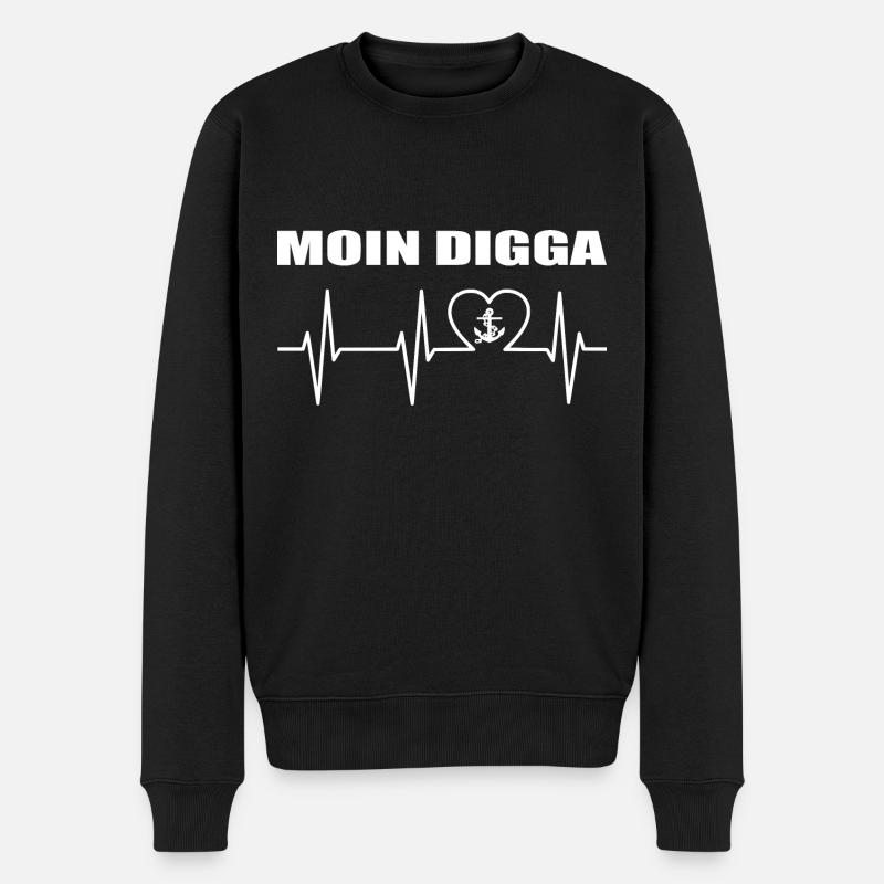 Moin - Männer Premium Bio Pullover - Schwarz