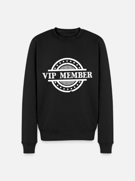 Vip Member Stamp - Men's Premium Organic Jumper - black