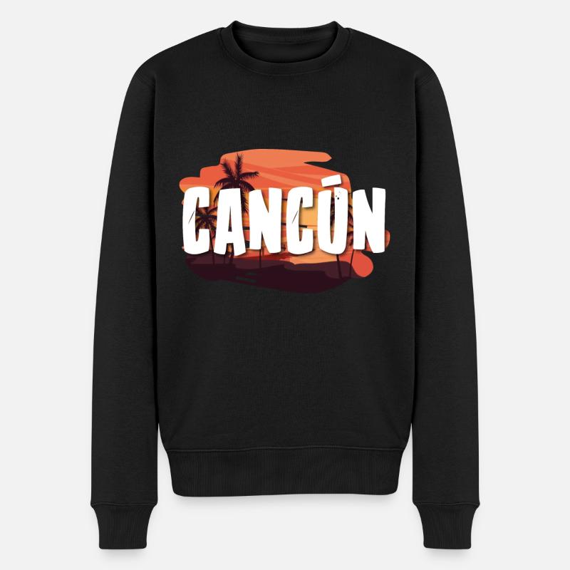 Cancun - Männer Premium Bio Pullover - Schwarz