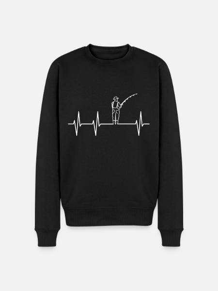 Angeln - Männer Premium Bio Pullover - Schwarz