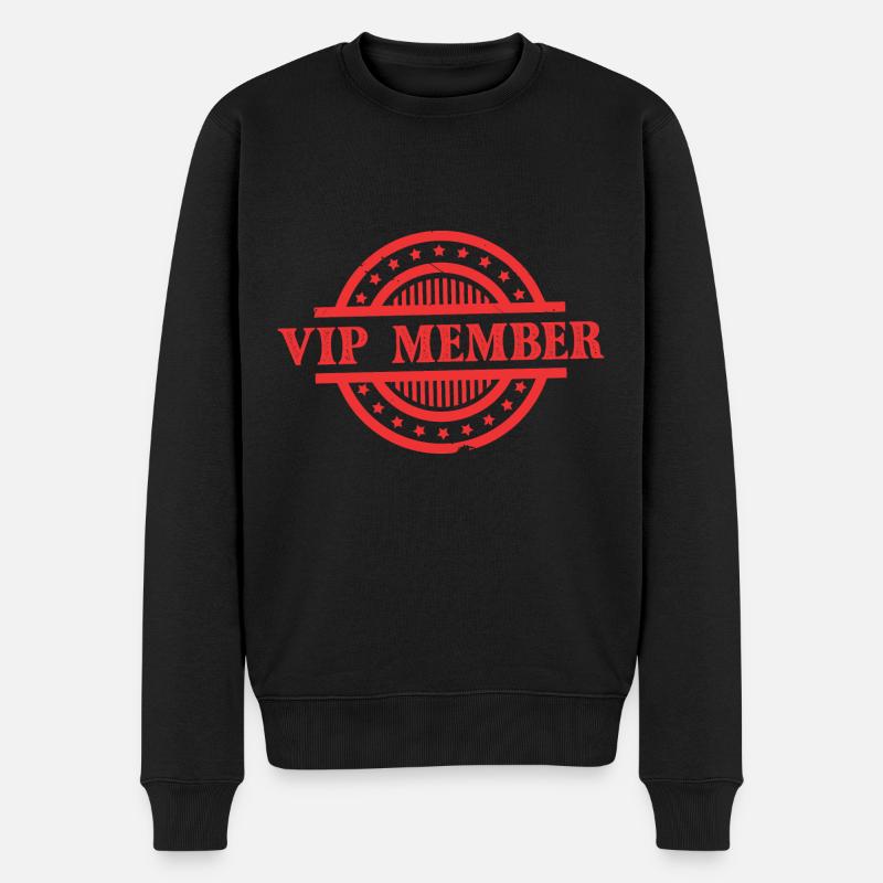 Vip Mitglied - Männer Premium Bio Pullover - Schwarz