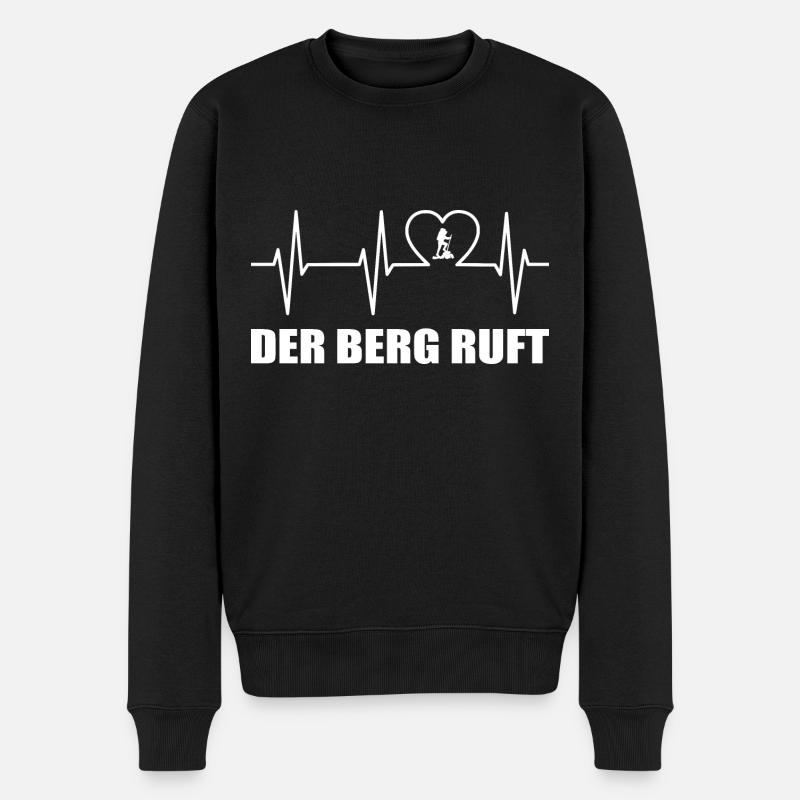 Wandern - Männer Premium Bio Pullover - Schwarz