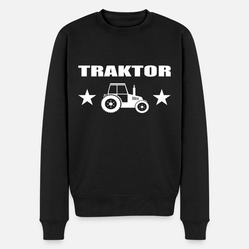 Traktor - Männer Premium Bio Pullover - Schwarz