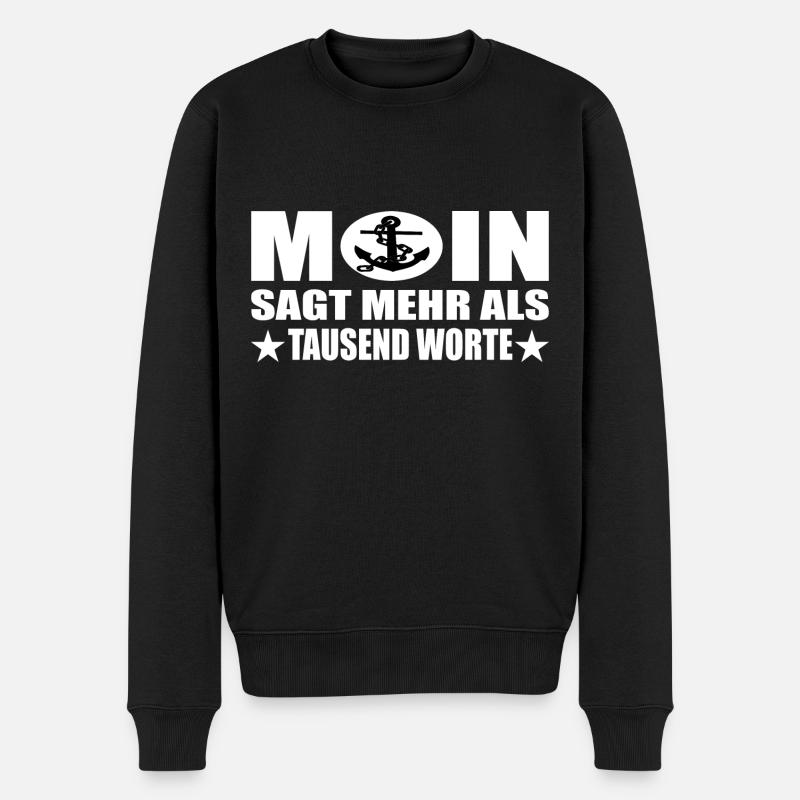 Moin - Männer Premium Bio Pullover - Schwarz